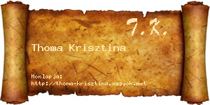 Thoma Krisztina névjegykártya